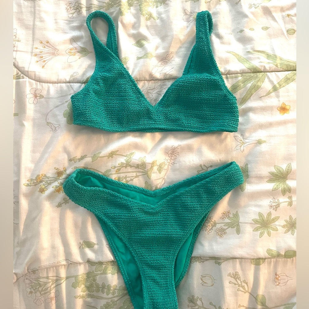 PacSun Teal Textured Bikini Set